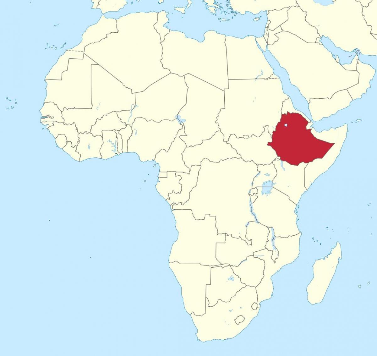 mapa de áfrica que muestra Etiopía