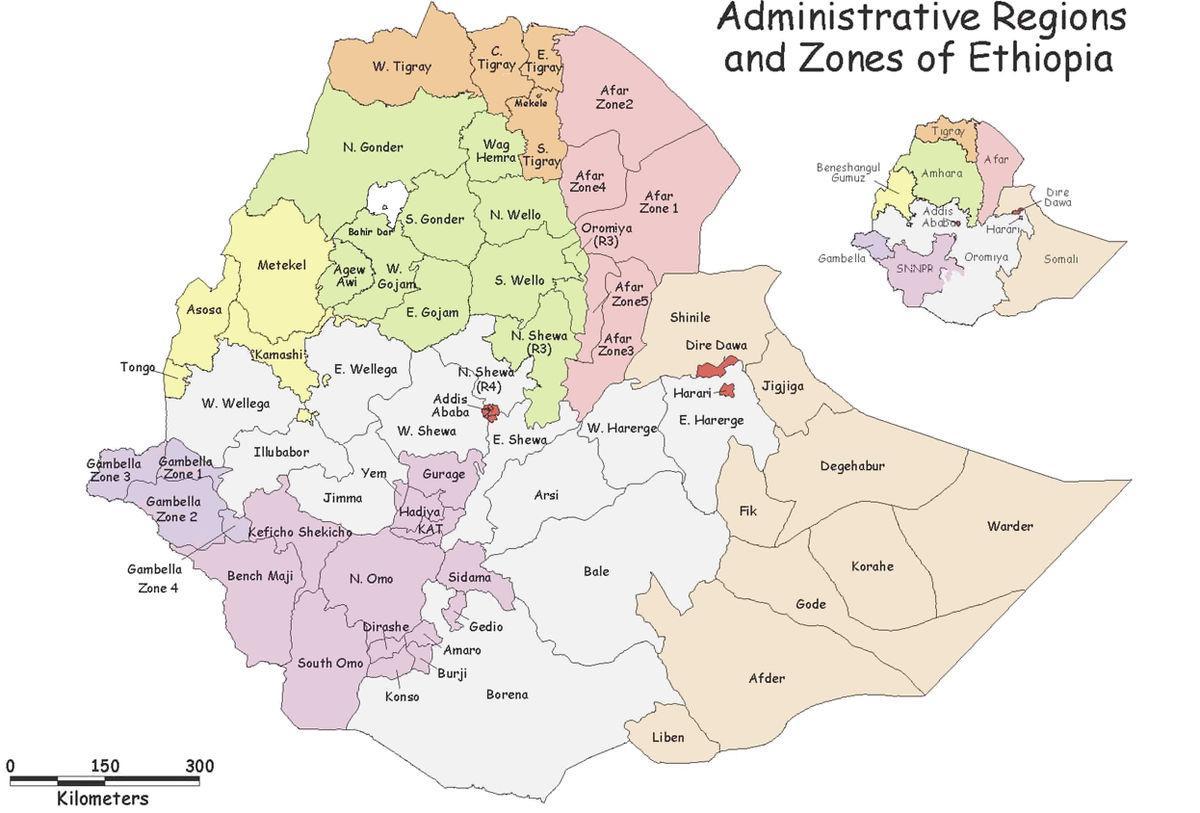 Etiopía woreda mapa