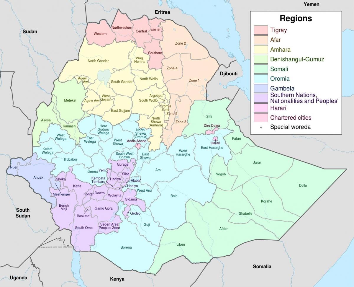 nuevo mapa de Etiopía