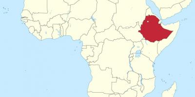 Mapa de áfrica que muestra Etiopía