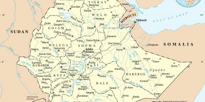 Mapa político de Etiopía