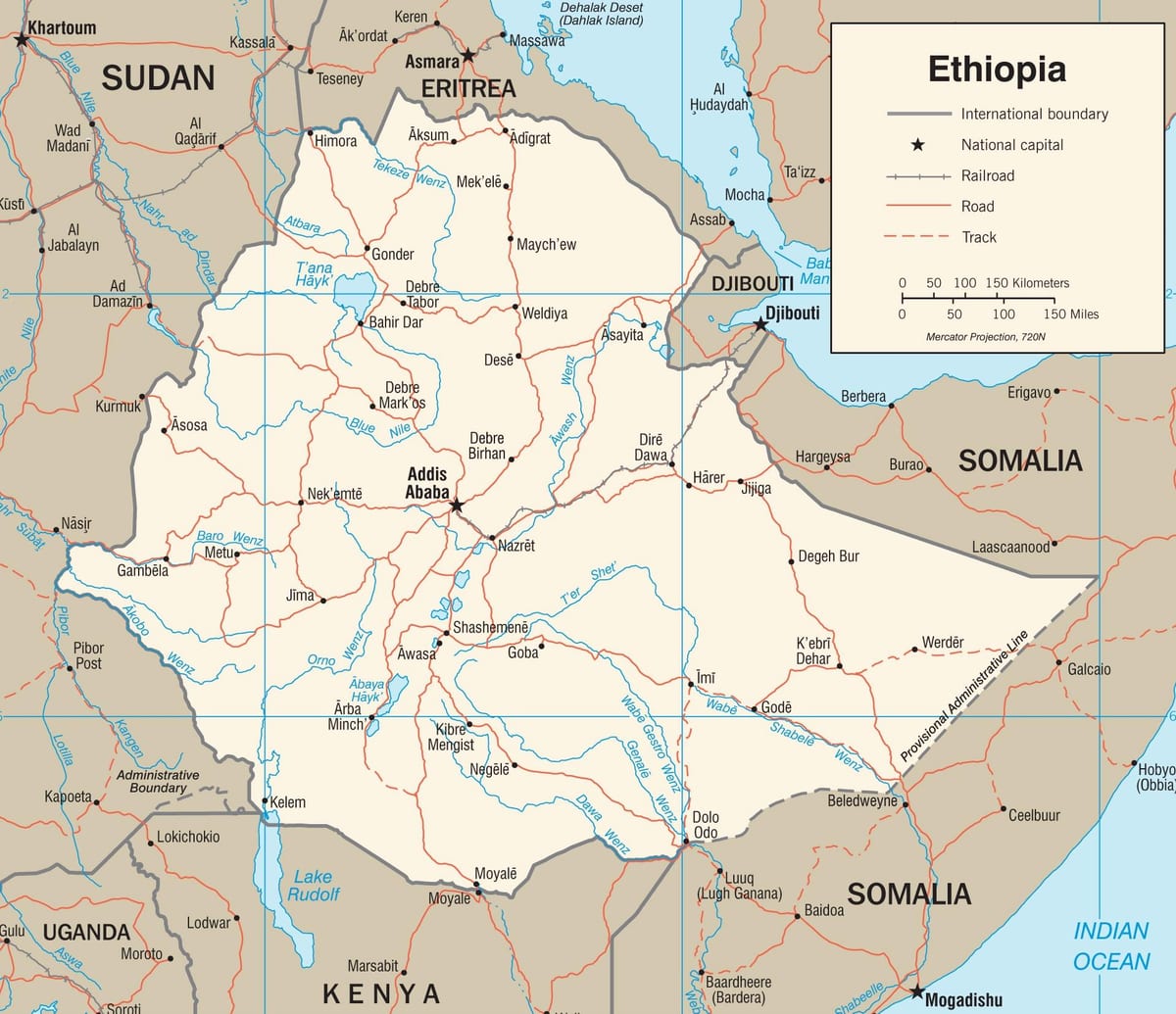 mapa de Etiopía mapa de imagen