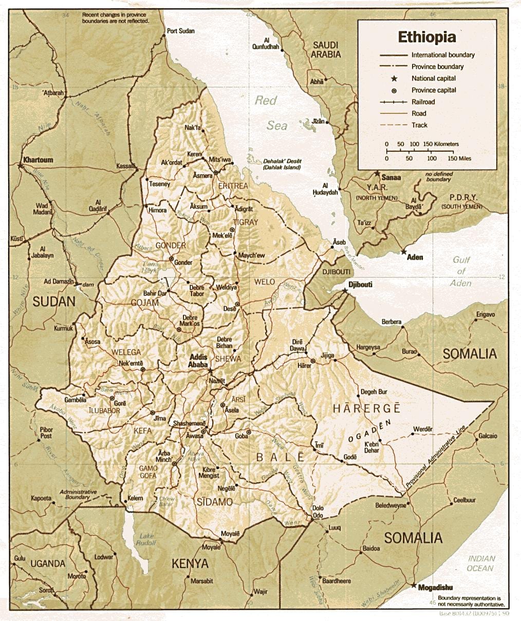 mapa de Etiopía mapa antiguo