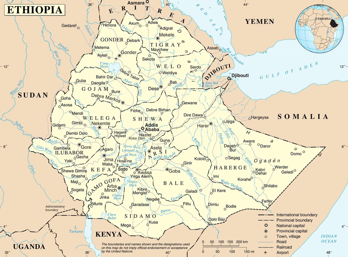mapa en Etiopía