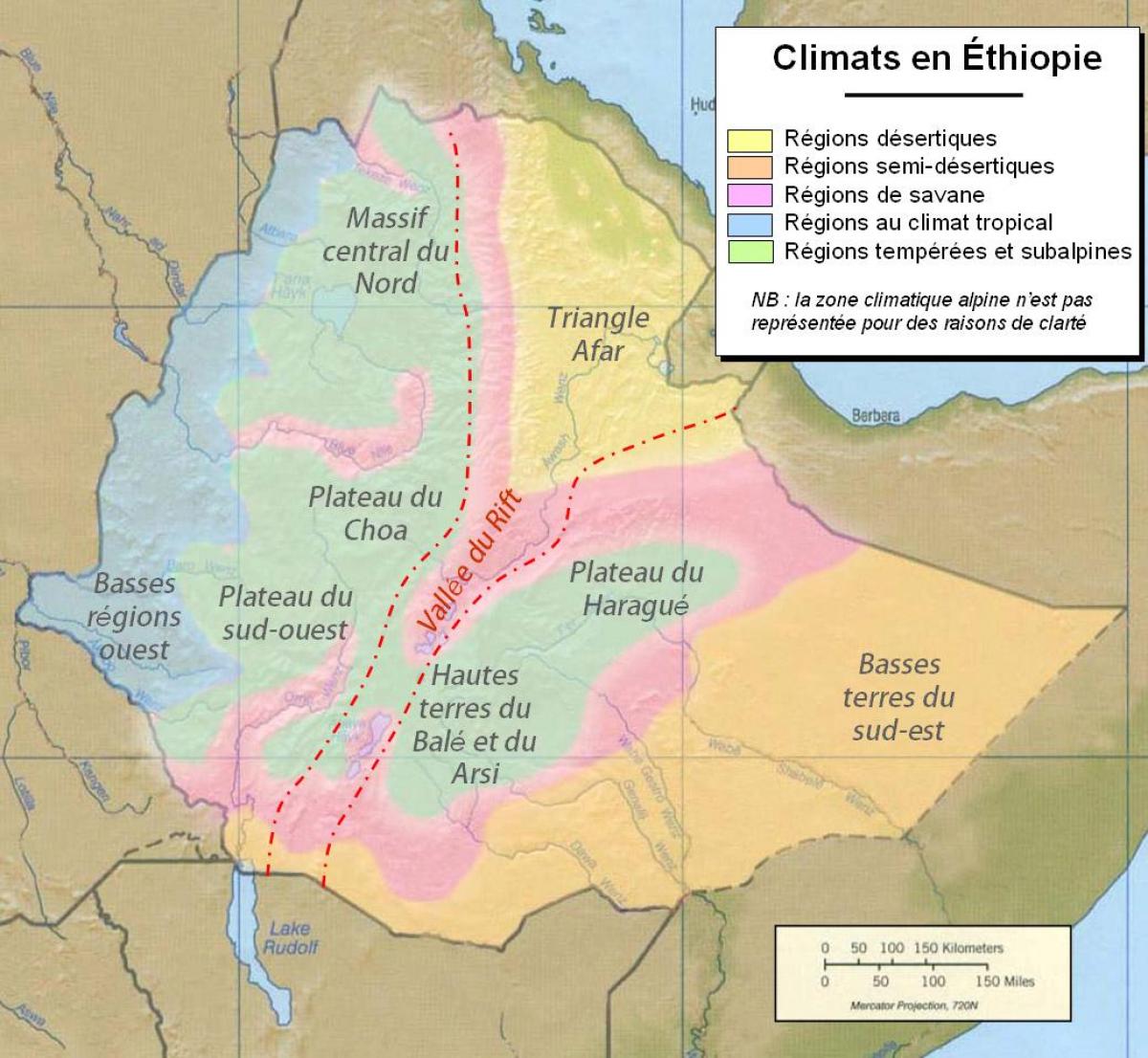 mapa de Etiopía climático