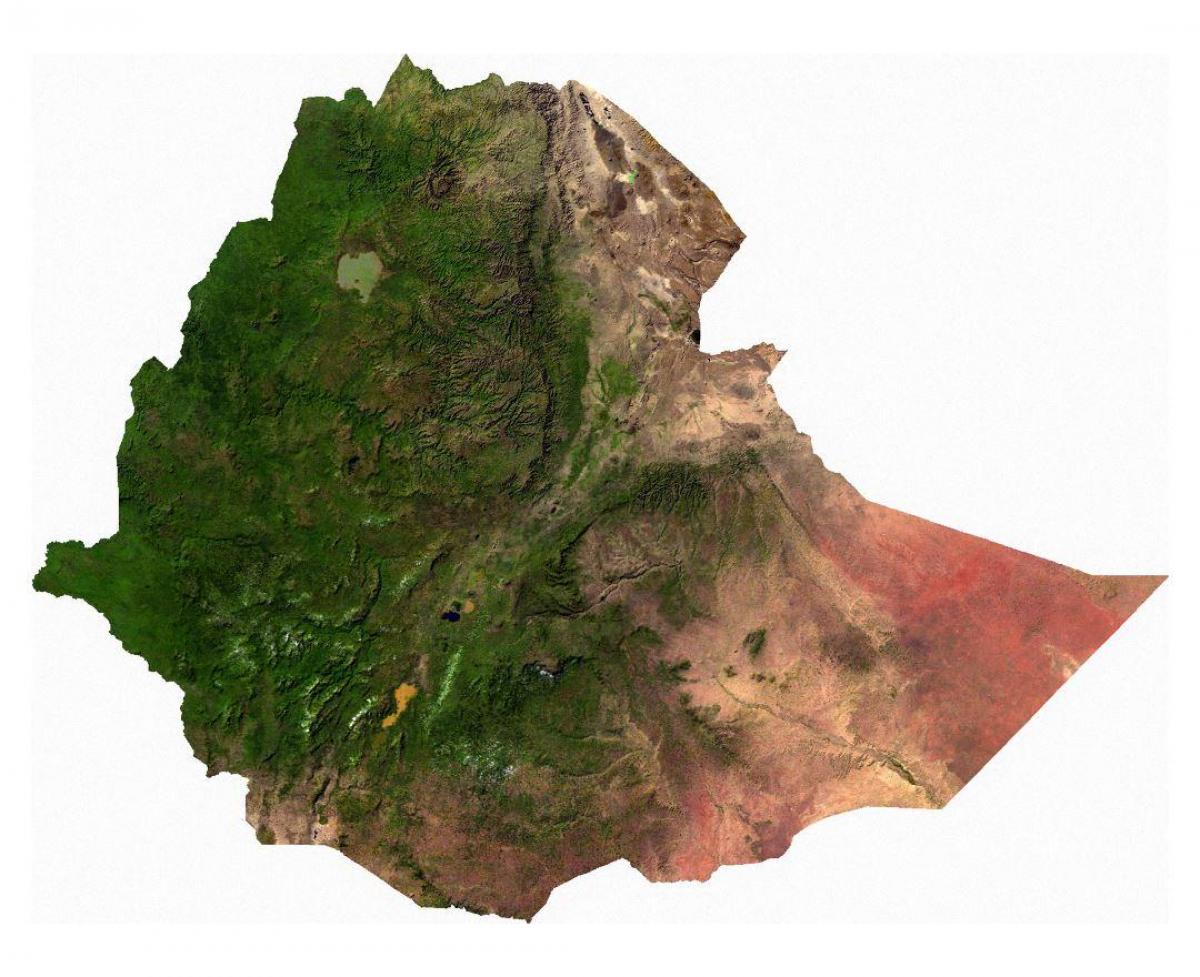Etiopía mapa satélite