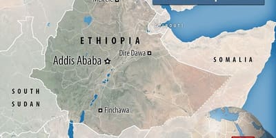 La depresión de Danakil en Etiopía mapa