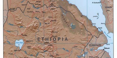 Mapa del norte de Etiopía