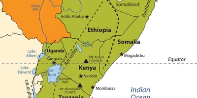 Mapa de la meseta Etíope áfrica