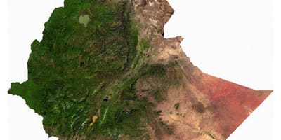 Etiopía mapa satélite