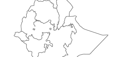 Mapa en blanco de Etiopía