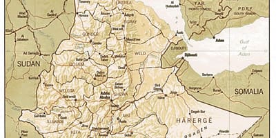 Mapa de Etiopía mapa antiguo
