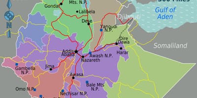 Etiopía atracciones turísticas mapa
