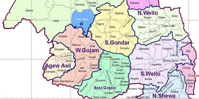Gondar, etiopía mapa