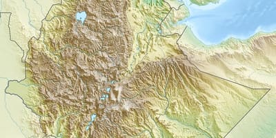 Mapa de montañas de Etiopía