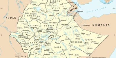 Mapa político de Etiopía