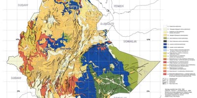 Mapa de mapa geológico de Etiopía