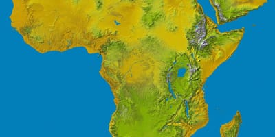 Mapa de las tierras altas de Etiopía en el mundo