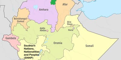 Etíope de tigray mapa